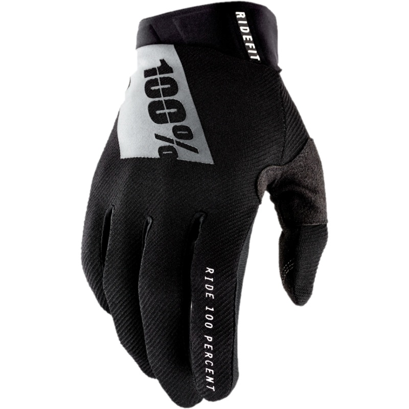 100% Ridefit Full Finger Gloves Black SM