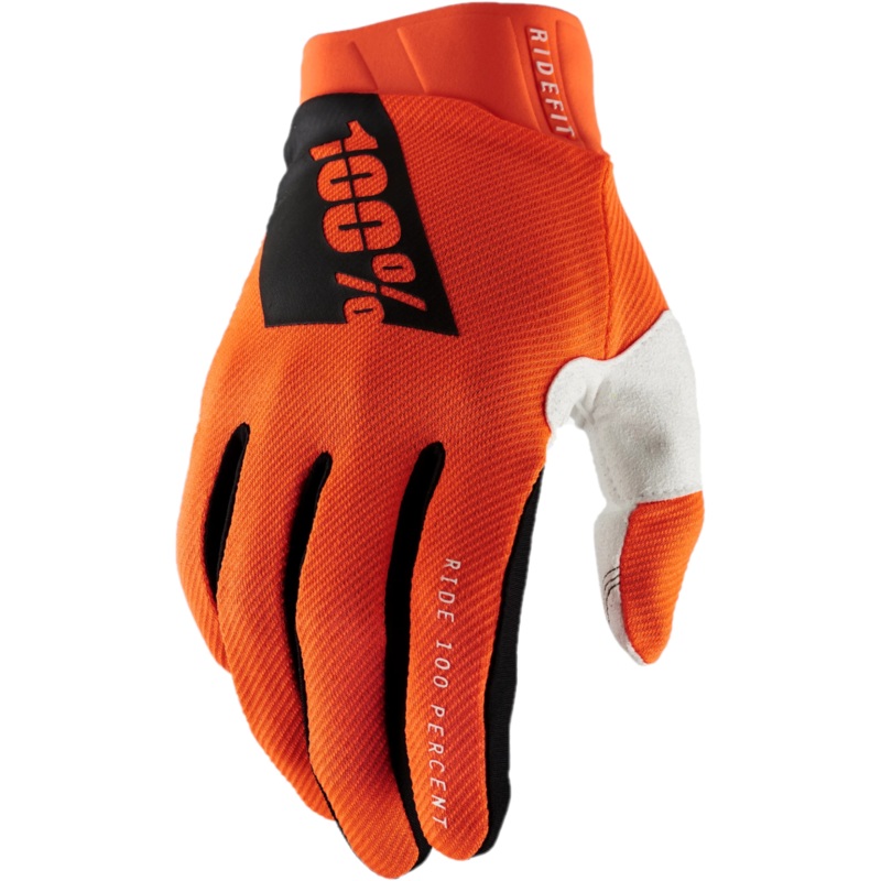 100% Ridefit Full Finger Gloves Orange SM