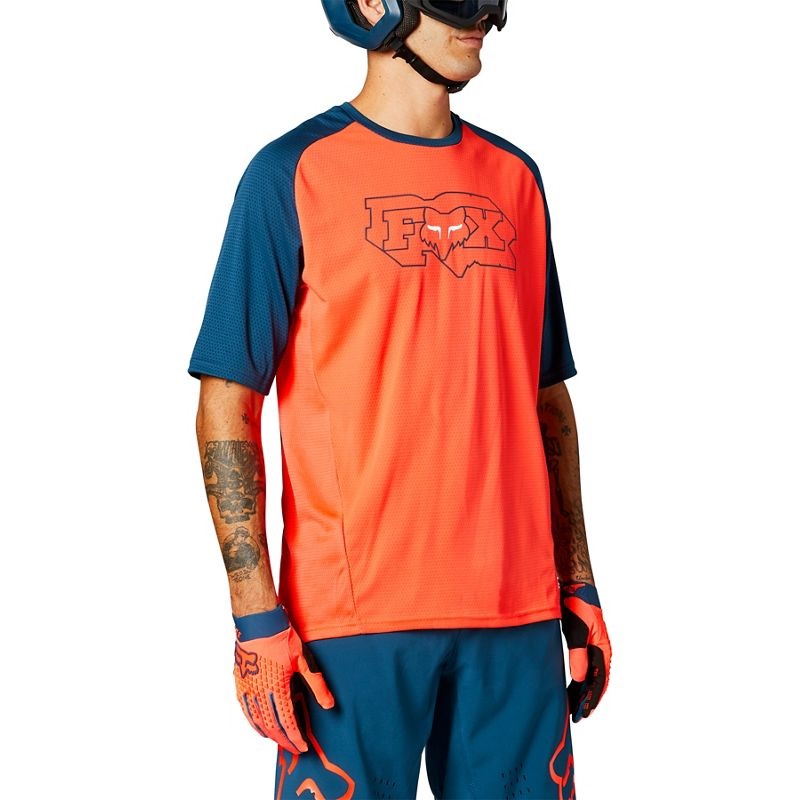 FOX Defend Short Sleeve Jersey Atomic Punch SM