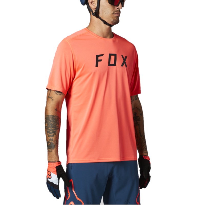 FOX Ranger Block Short Sleeve Jersey Atomic Punch SM