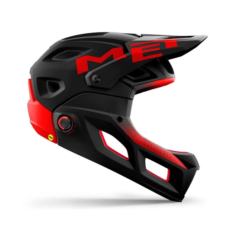 MET Parachute MCR Fullface Helmet Black/Red MD