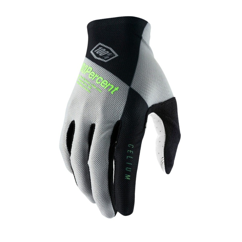 100% Celium Full Finger Gloves Vapor/Lime SM