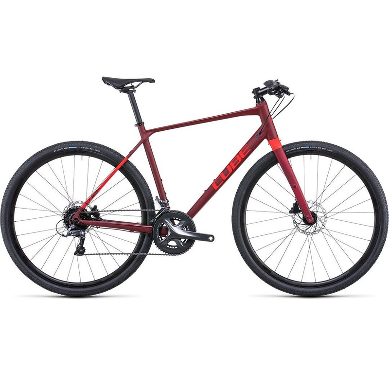 Cube SL Road Flat Bar Road Bike Dark Red ‘n’ Red XS