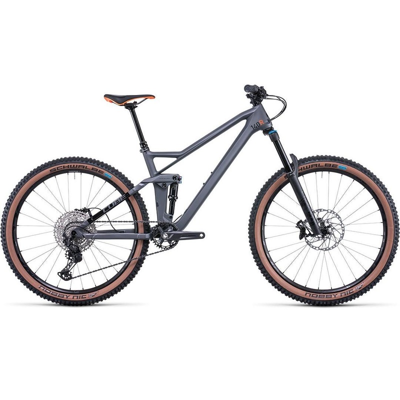 Cube Stereo 140 HPC Race Dual Suspension Mountain Bike Grey ‘n’ Orange SM