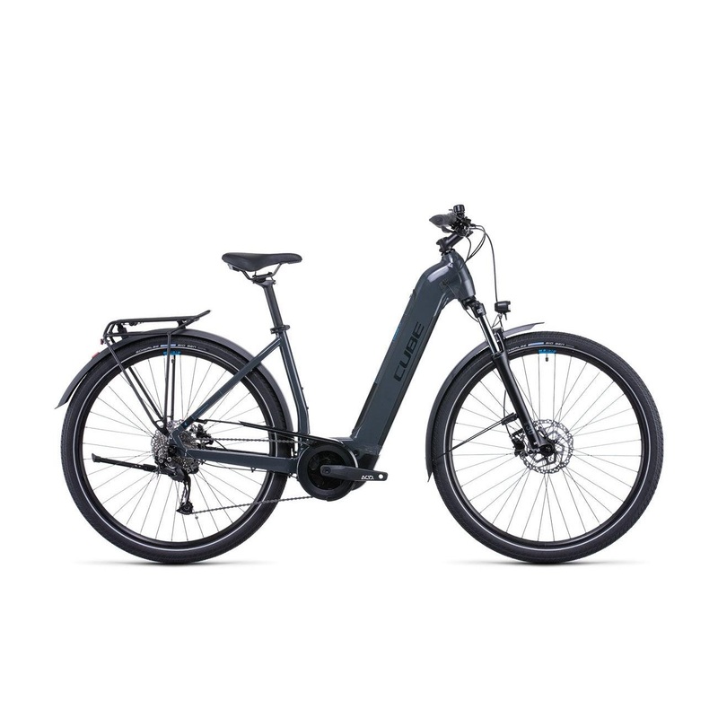 Cube Touring Hybrid ONE 500 EasyEntry Electric Hybrid Bike Grey Blue ‘n’ Blue XS