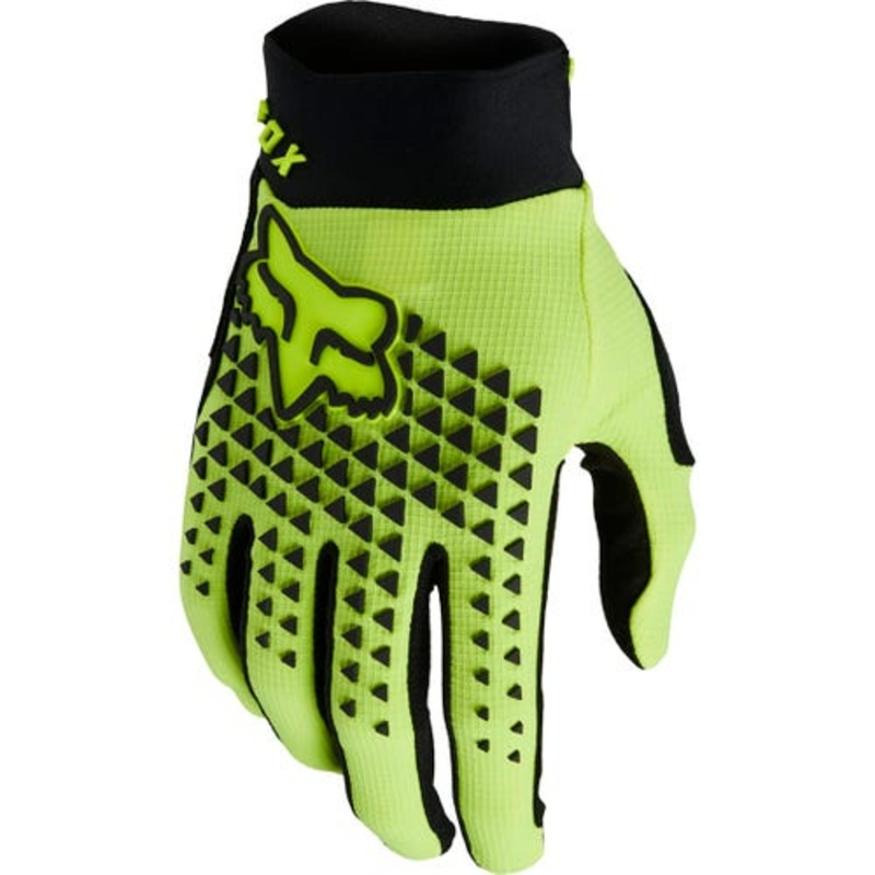 FOX Defend Full Finger Youth Gloves Fluoro Yellow SM