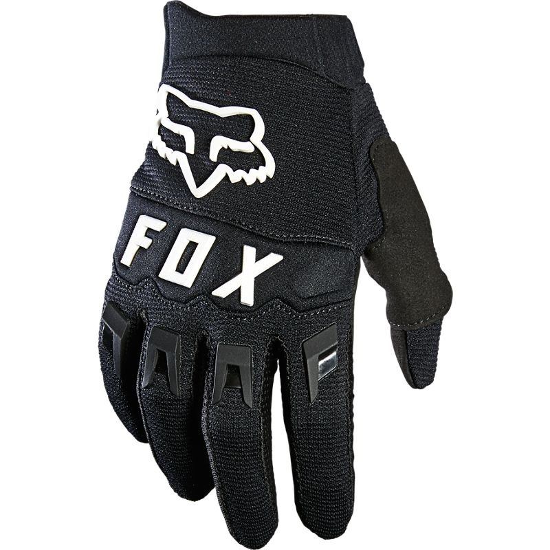 FOX Dirtpaw Full Finger Youth Gloves Black/White 2023 XS