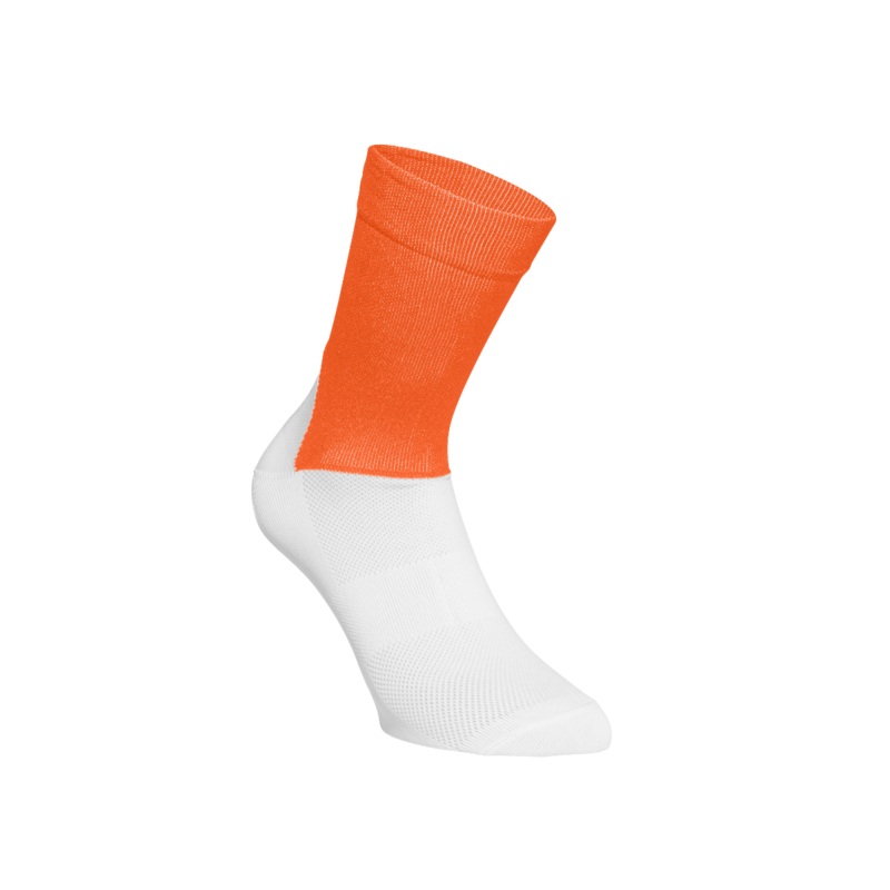 POC Essential Road Socks Zink Orange/Hydrogen White SM