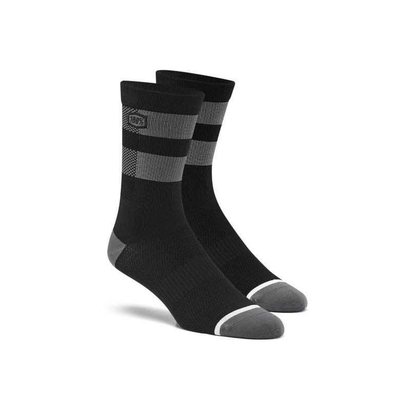 100% FLOW Performance MTB Socks Black/Grey SM/MD