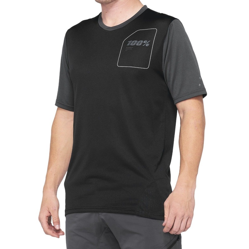 100% Ridecamp Short Sleeve Jersey Black/Charcoal SM