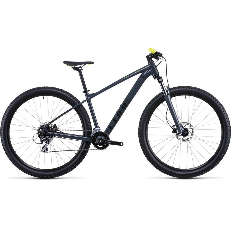 Cube Aim Pro Hardtail Mountain Bike Grey ‘n’ Flash Yellow  Euro Spec XS