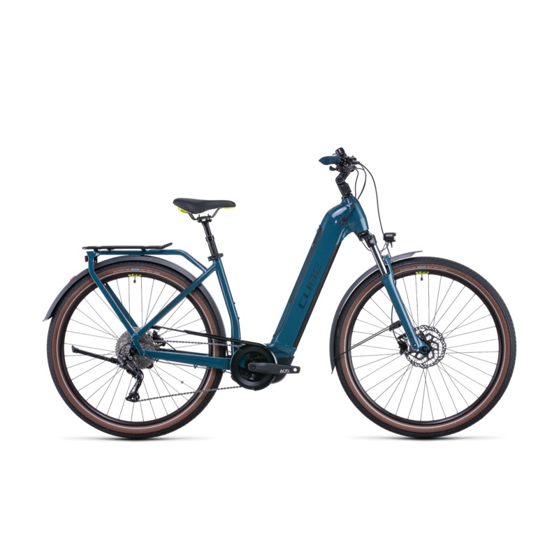 Cube Kathmandu Hybrid ONE 625 EasyEntry Hybrid Bike Teal ‘n’ Lime SM
