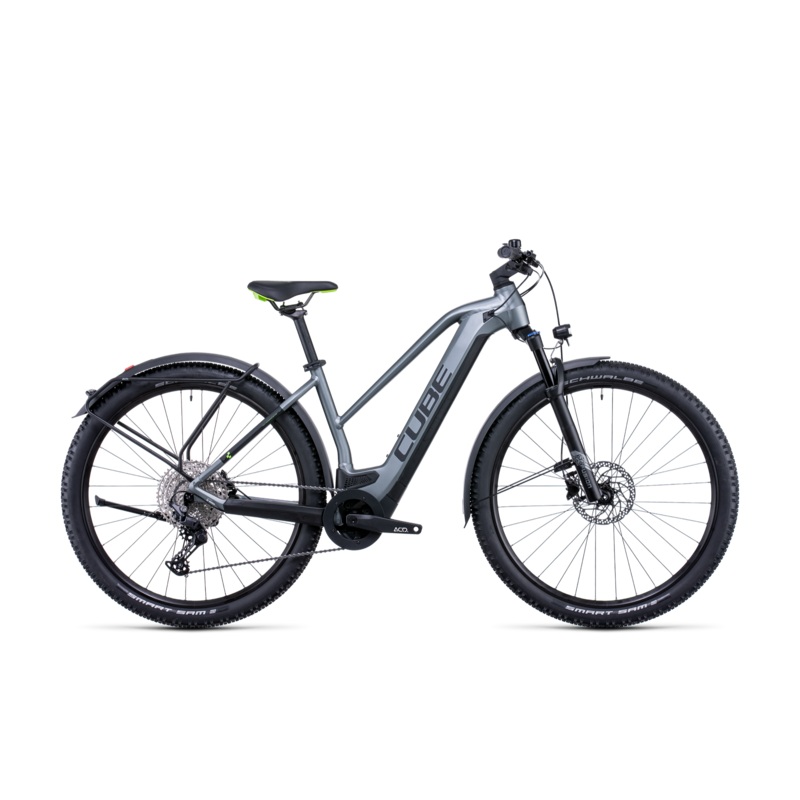 Cube Reaction Hybrid Pro 625 Allroad Trapeze Electric Hardtail Mountain Bike Flash Grey ‘n’ Green MD