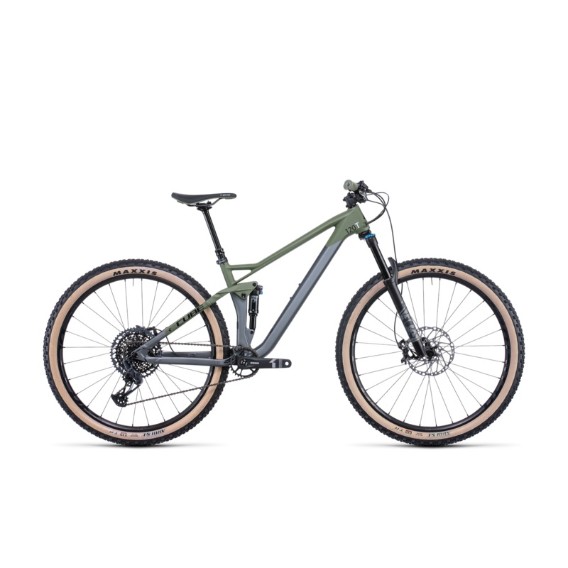 Cube Stereo 120 HPC TM 29” Dual Suspension Mountain Bike Flashgrey Olive MD