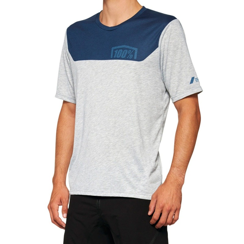 100% Airmatic Short Sleeve MTB Jersey Grey/Midnight SM
