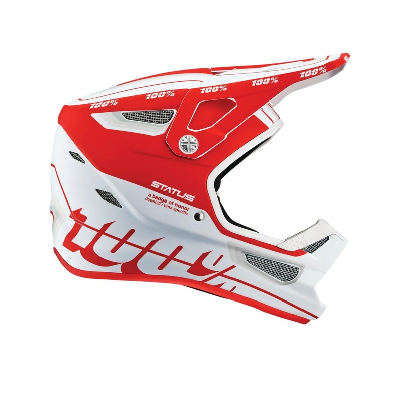 100% Status Youth Full Face Helmet Topenga Red/ White SM