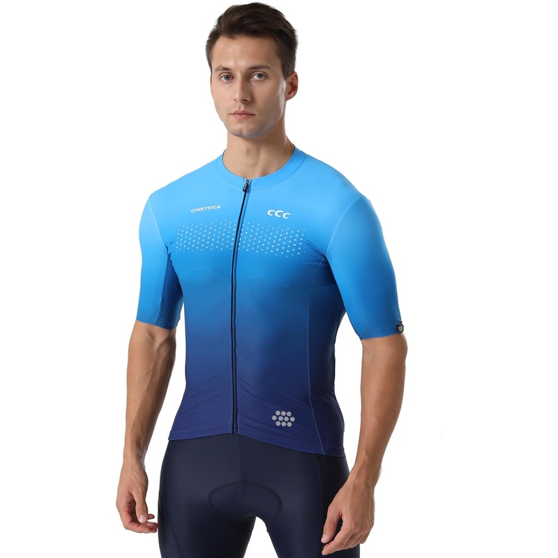 Cinettica Proton Short Sleeve Jersery Navy/Ocean Blue Fade XS