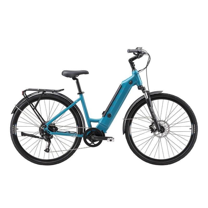 Pedal Falcon 700c 375Wh Step Through Electric Hybrid Bike Teal WSM