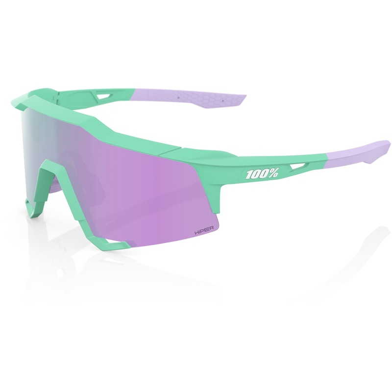 100% Speedcraft Sunglasses Soft Tact Mint – HiPER Lavender Mirror Lens