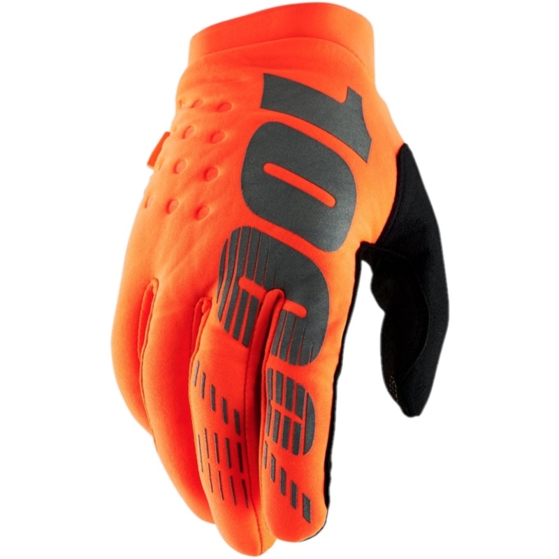 100% Brisker Full Finger Gloves Orange/Black