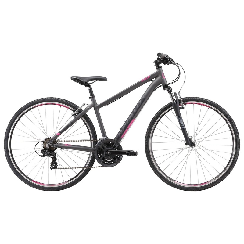 Apollo Transfer 10 Women’s Hybrid Bike Matte Charcoal/Matte Black/Matte Pink (2019)