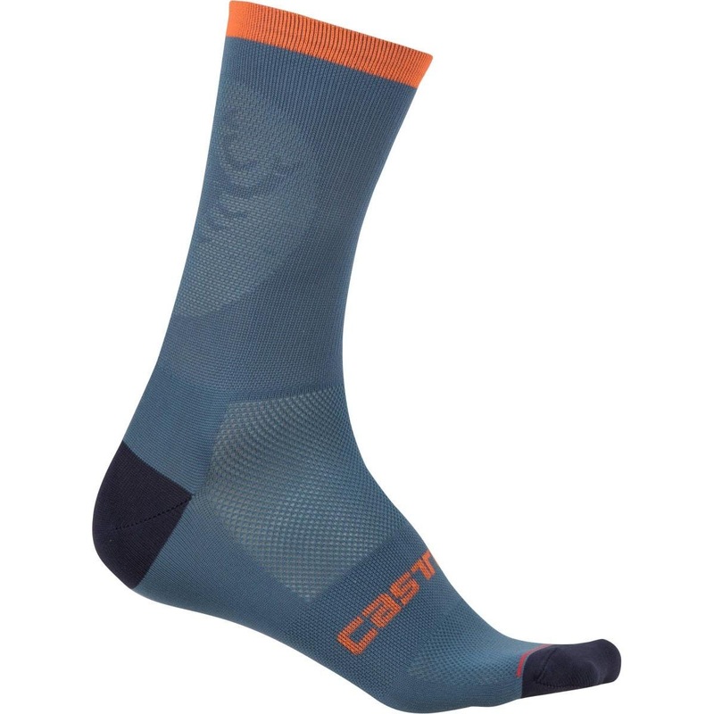 Castelli Ruota 13 Inch Socks Steel Blue/Orange