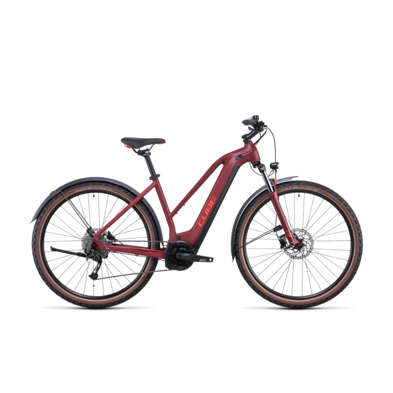 Cube Nuride Hybrid Performance 625 Allroad Trapeze Electric Hybrid Bike Dark Red ‘n’ Red