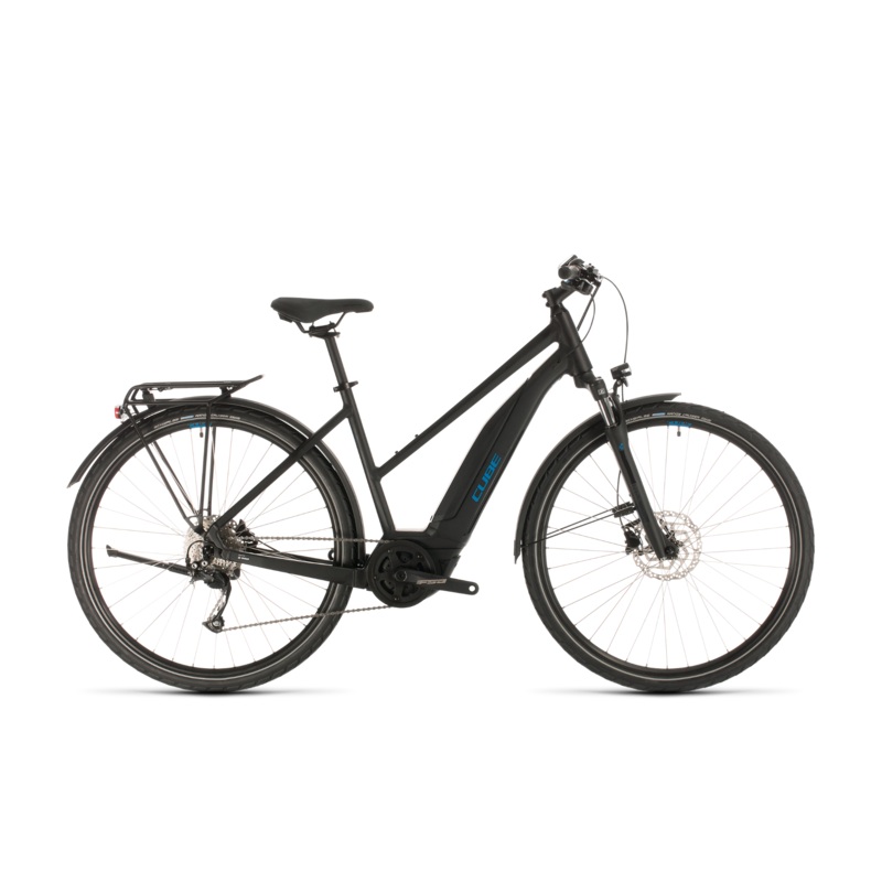 Cube Touring Hybrid ONE 500 Trapeze Electric Hybrid Bike Black/Blue (2020)