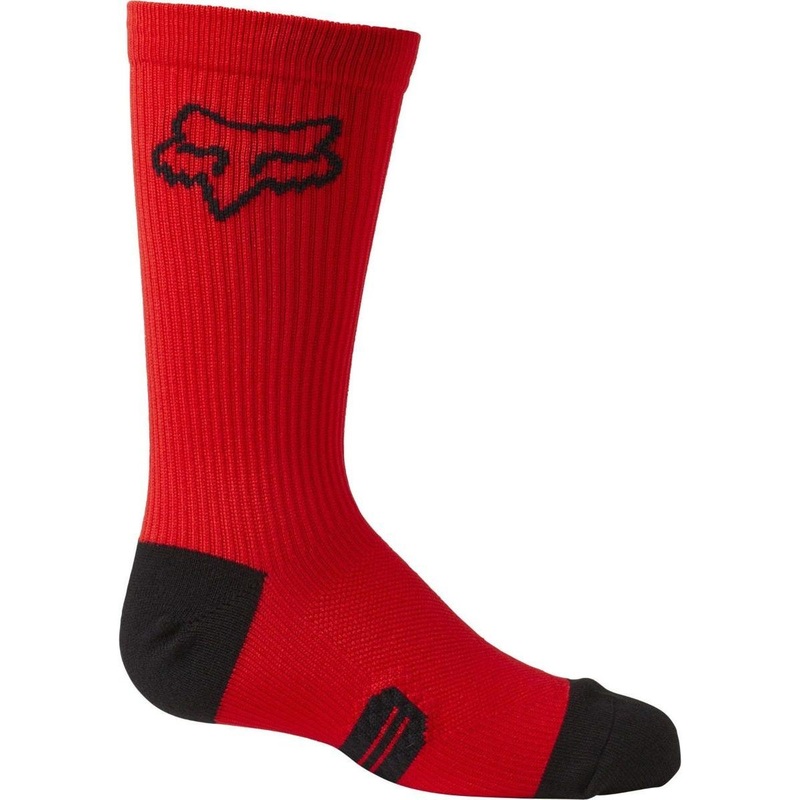 FOX Ranger Youth 6″ Crew Socks Fluoro Red