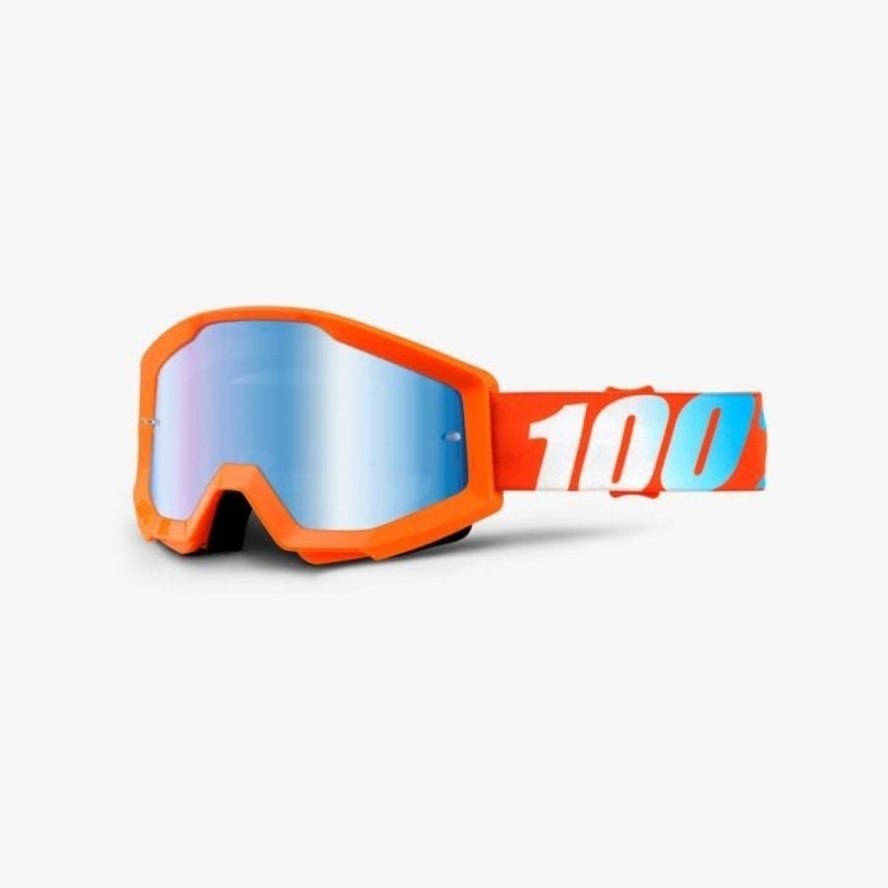 100% Strata Goggles Orange – Mirror Blue Lens