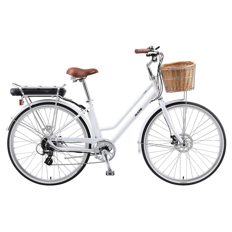 XDS E-Conic Hub-Drive Retro Electric Cruiser Bike Polar White