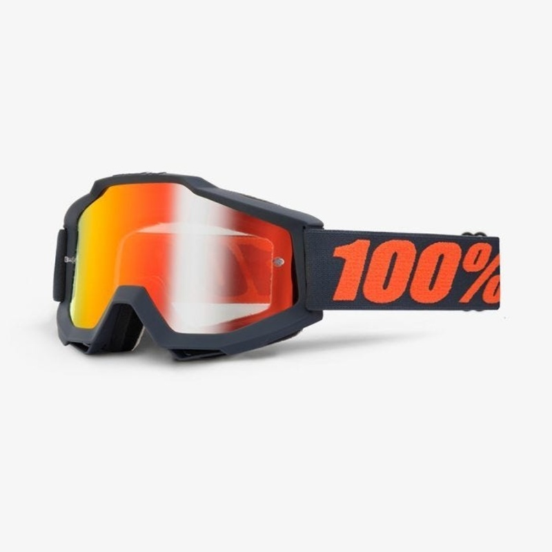 100% Accuri Goggles Matte Gunmetal – Mirror Red Lens