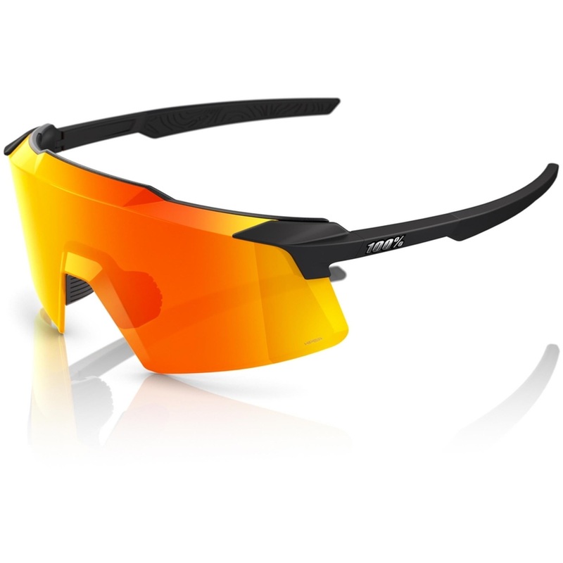 100% Aerocraft Sunglasses Soft Tact Black – HiPER Red Mirror Lens