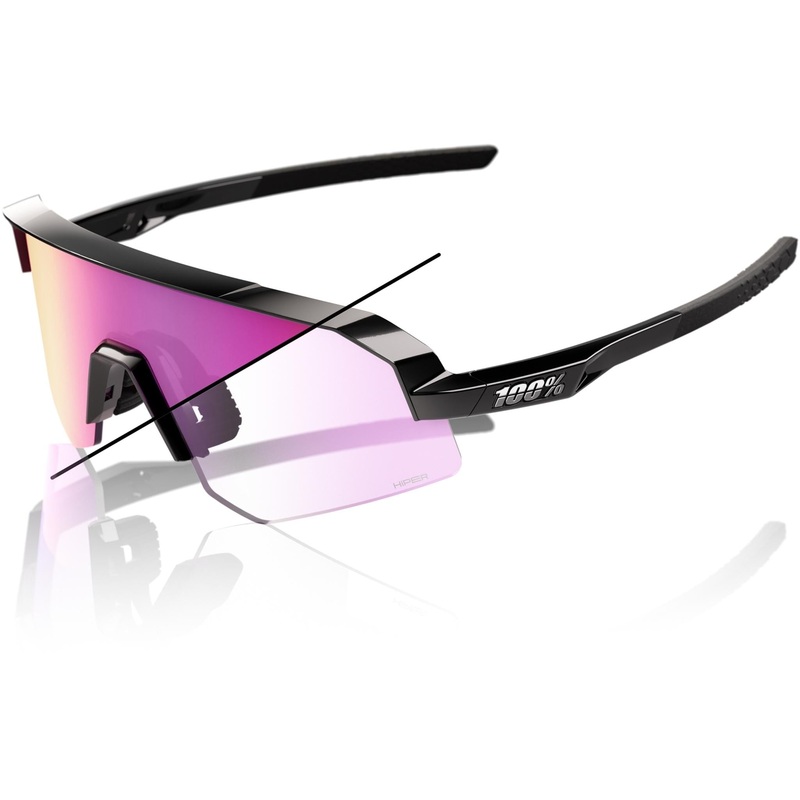 100% Slendale SL Sunglasses Gloss Black – Photochromic Purple Mirror Lens