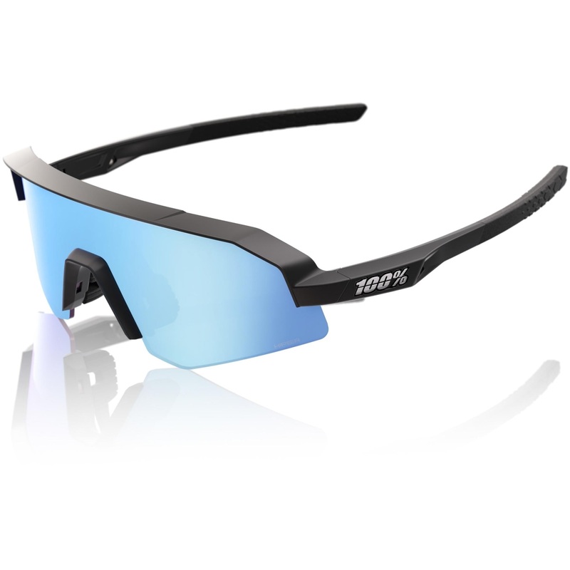 100% Slendale XS Sunglasses Matte Black – HiPER Blue Mirror Lens