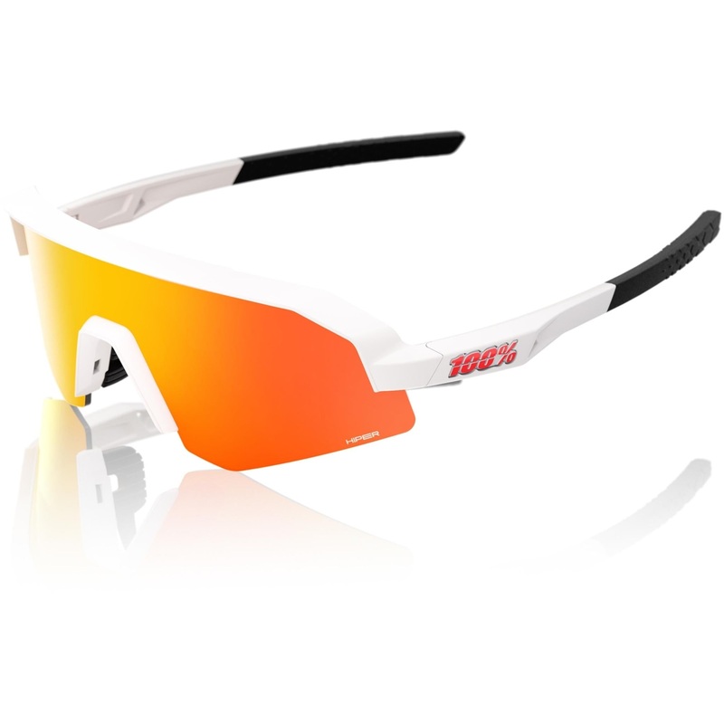 100% Slendale XS Sunglasses Matte White – HiPER Red Mirror Lens