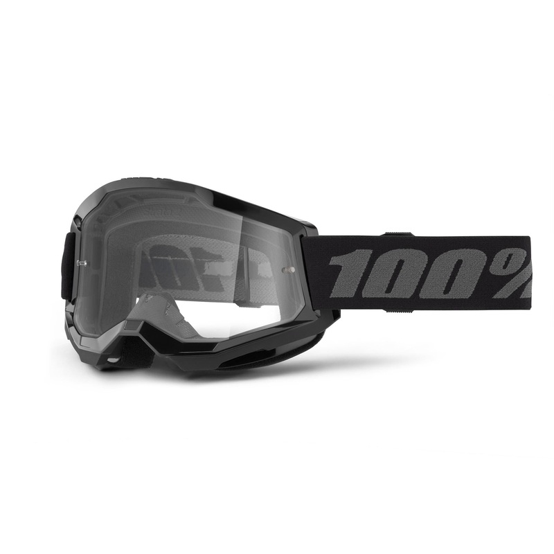 100% Strata 2 Goggles Black – Clear Lens