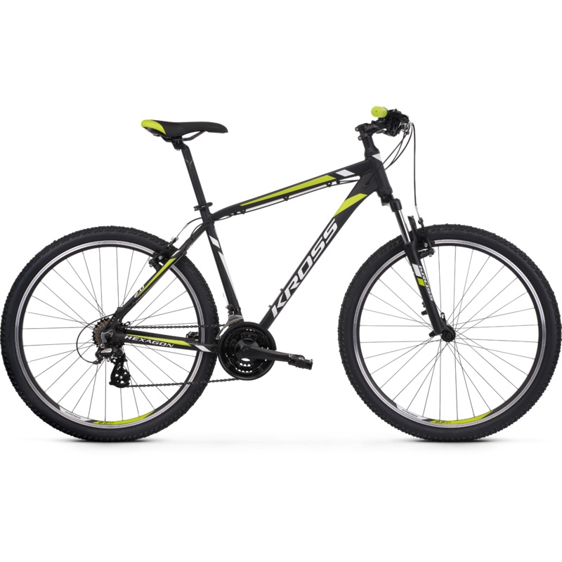 Kross Hexagon 2.0 27.5 Mountain Bike Black/White/Lime MD (2020)
