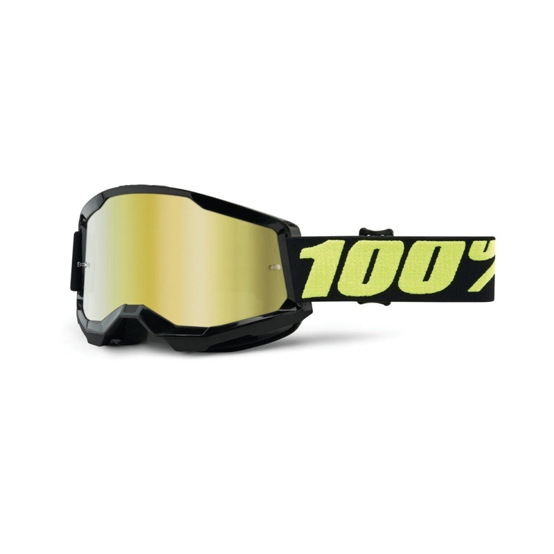 100% Strata Upsol Goggles Black with Mirror Gold Lens