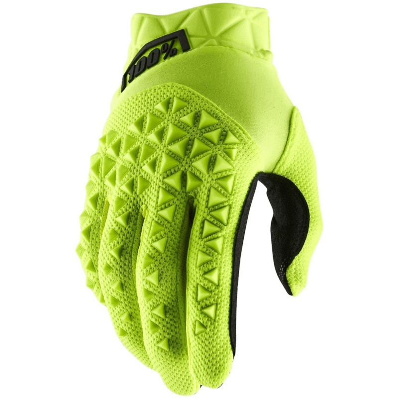100% Airmatic Full Finger Youth Gloves Fluo Yellow/Black SM