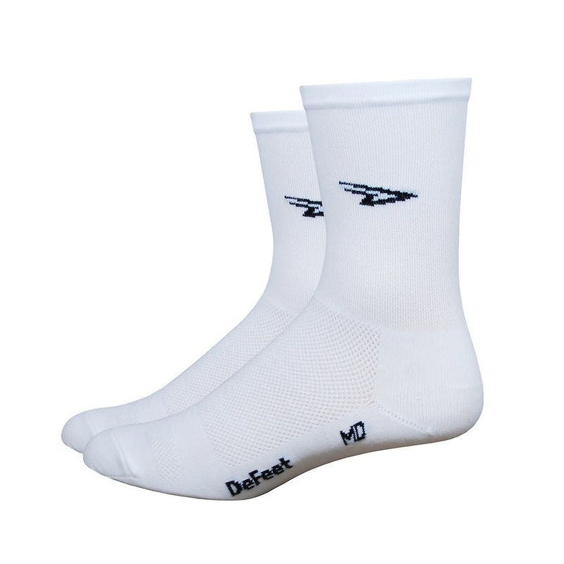 Defeet Aireator D-Logo Single Cuff Socks White SM