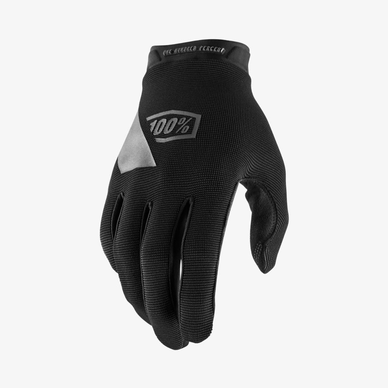 100% Ridecamp Full Finger Youth Gloves Black/Charcoal SM