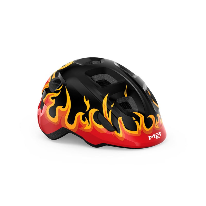 MET Hooray Kids Helmet Black Flames XS