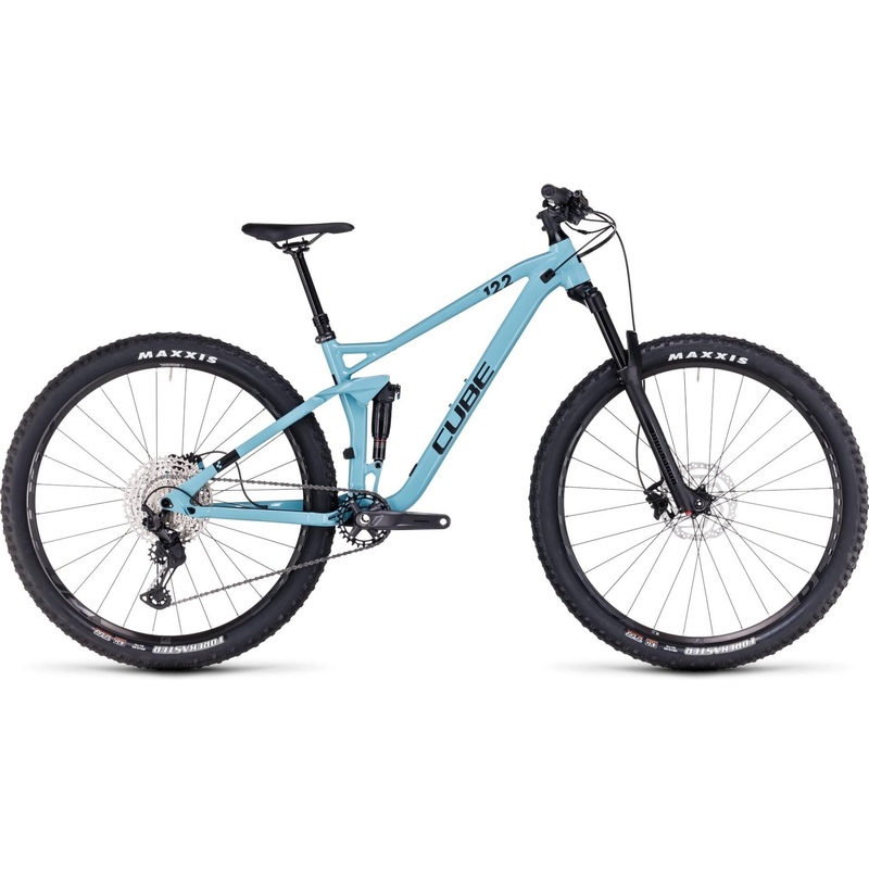 Cube Stereo ONE22 Race Dual Suspension Mountain Bike Maya Blue ‘n’ Black XS