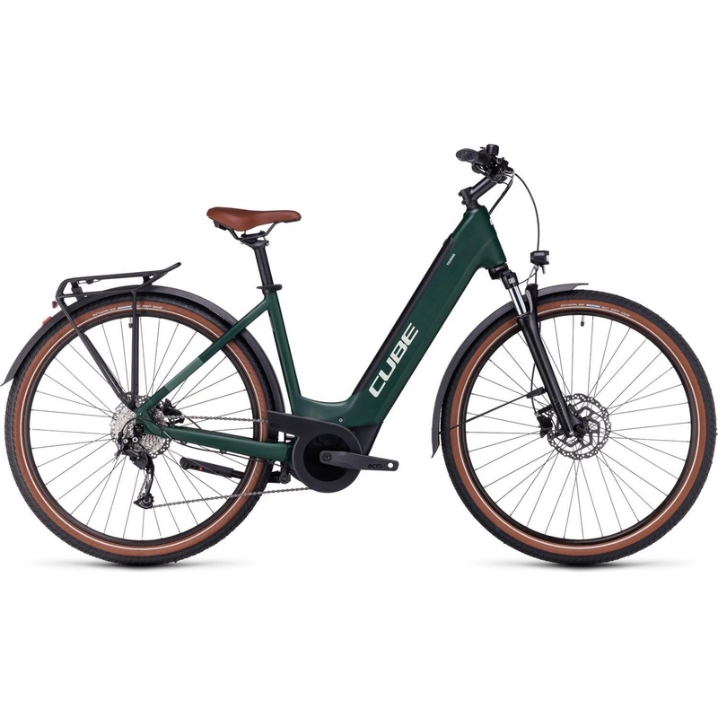 Cube Touring Hybrid ONE 500 Easy Entry Electric Hybrid Bike Darkgreen’n’Green XS