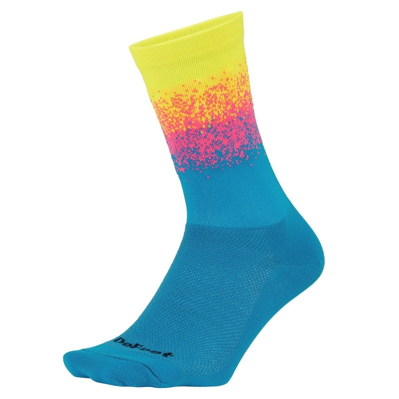DeFeet Aireator Barnstomer 6” Socks Ombre Neon Yellow SM