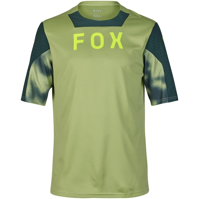 FOX Defend Short Sleeve Jersey Taunt Green 2024 SM