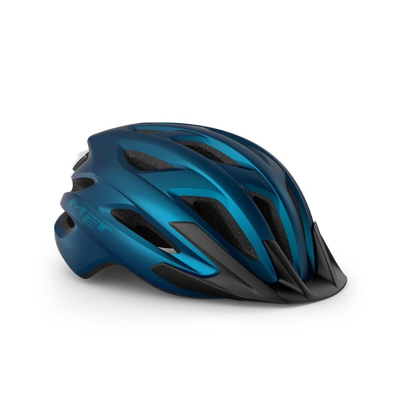 Met Crossover Helmet Blue Metallic with LIGHT LG/XL