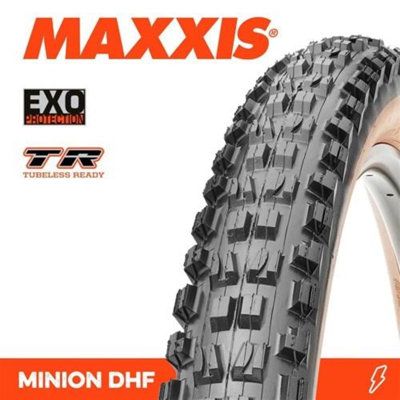 Maxxis Minion DHF TLR Folding MTB Tyre 60TPI 27.5 x 2.30” Tanwall