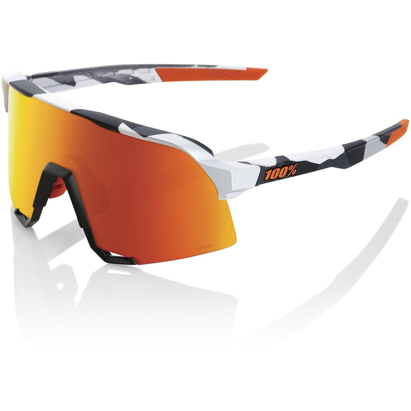 100% S3 Sunglasses Soft Tact Grey Camo – HiPER Red Multilayer Mirror Lens